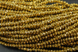 3.5-4mm Crystal Rondelle 1 or 2 or 5 or 10 STRANDS- 13 inch strand- Gold