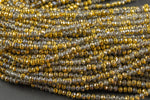 3.5-4mm Crystal Rondelle 1 or 2 or 5 or 10 STRANDS- 13 inch strand- Half Gold