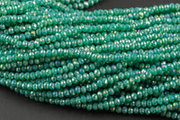 3.5-4mm Crystal Rondelle 1 or 2 or 5 or 10 STRANDS- 13 inch strand- Teal