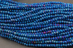 3.5-4mm Crystal Rondelle 1 or 2 or 5 or 10 STRANDS- 13 inch strand- Blue Metallic