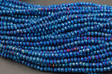 3.5-4mm Crystal Rondelle 1 or 2 or 5 or 10 STRANDS- 13 inch strand- Blue Metallic