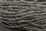 3.5-4mm Crystal Rondelle 1 or 2 or 5 or 10 STRANDS- 13 inch strand- Half Dark Silver