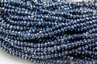 3.5-4mm Crystal Rondelle 1 or 2 or 5 or 10 STRANDS- 13 inch strand- Mystic Black