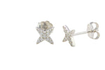 Star Stud- Sterling Silver Earring-Stud Earing Style- White Gold- 8mm