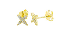 Star Stud- Sterling Silver Earring-Stud Earing Style- Gold- 8mm