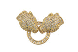 Jaguar C.z. Pave Cz Flush clasp Small Size- 1.5 inches long