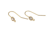 2 pc 18k CZ Earring Ear wire Finding - 24mm