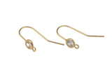 2 pc 18k CZ Earring Ear wire Finding - 24mm