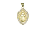 1pc 18K Gold Delicate Mary Bracelet Necklace Pendant Earring Charm Gift for Woman Jewelry Making- 16x26mm