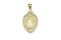 1pc 18K Gold Delicate Mary Bracelet Necklace Pendant Earring Charm Gift for Woman Jewelry Making- 16x26mm