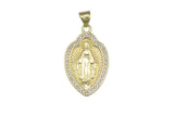 1pc 18K Gold Delicate Mary Bracelet Necklace Pendant Earring Charm Gift for Woman Jewelry Making- 16x26mm