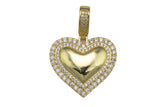 1 pc 18k Heart CZ Charm, Pendant- 26mm