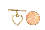 Toggle Clasp Heart 18mm PVD Ion Gold Plated