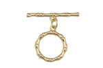 1 Set 18k Toggle Clasp Bamboo Plain Round - 15mm