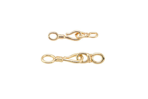 1 set or 4 sets 5x27mm or 4x20mm 14K Gold S Hook Clasp for Bracelet Necklace Jewelry Making Supply Fish and Eye Hook