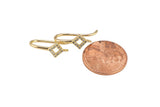 18kt Gold Earring Hook Wire CZ Earring, dainty Hoops, gold ear Hoops minimalist jewelry- 2 pcs fish hook earrings