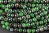 Natural Ruby Zoisite 4mm 6mm 8mm 10mm Round Beads 15.5" Strand