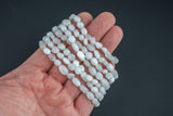 White Moonstone Stretchy String Oval Bracelet Natural Gemstone Crystal Bracelets - Gemstone Nugget Bracelets Handmade Jewelry Bracelet
