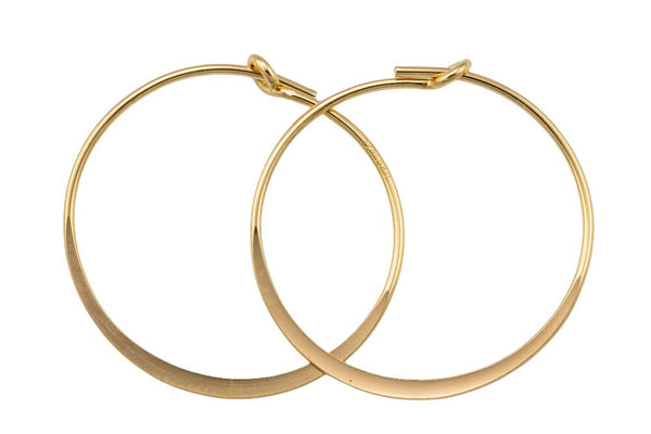 Gold Filled Flat Hoop Earring- 14/20 Gold Filled- USA Product-15mm-20mm-25mm- 2 pieces per order- 1 pairs