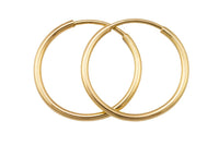 1 Pair, 2 Pcs Thin 14K Gold Filled Endless Hoop Earrings 1/20 inch Thickness 1/2 inch diameter USA Product