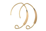 Gold Filled Earring FLAT Wire Earwire 20mm - 14/20 Gold Filled- USA Product-All Sizes 2 pcs (1 Pair)