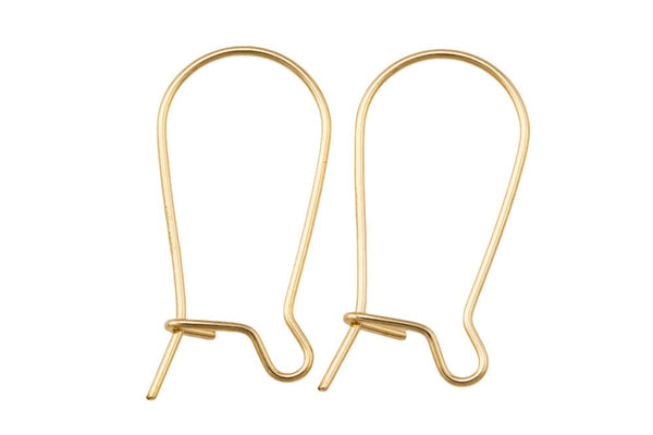 4 pcs (2 Pairs) Gold Filled Kidney Earring Wire 11*22mm - 14/20 Gold Filled- USA Product-All Sizes