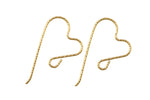 Gold Filled Earring Sparkle Heart Ear Wire 14mm - 14/20 Gold Filled- USA Product-22mm- 2 pieces per order- 1 pairs