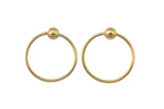 1 pair Gold Filled Ball Hoop Earrings - 14/20 Gold Filled- USA Product- 12mm with 3mm bead - Round Earwire