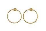 1 pair Gold Filled Ball Hoop Earrings - 14/20 Gold Filled- USA Product- 12mm with 3mm bead - Round Earwire