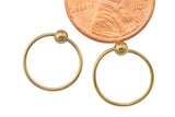 1 pair Gold Filled Ball Hoop Earrings - 14/20 Gold Filled- USA Product- 12mm with 3mm bead - Round Earwire