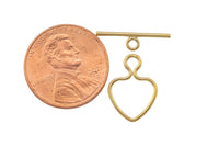 GOLD FILLED Heart Toggle Clasp USA product- 1 Set per order- 10mm