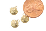 Gold Filled SeaShell Shell Charm- 14/20 Gold Filled- USA Product-7mm- 2 pieces per order