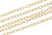 Gold Filled Texturized Oval Chain, Elongated Oval Chain, 3.5 x 2.3 mm links, , Wholesale, USA Made, Chain by foot Permanent Jewelry Chain