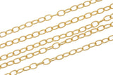 Gold Filled Texturized Oval Chain, Elongated Oval Chain, 3.5 x 2.3 mm links, , Wholesale, USA Made, Chain by foot Permanent Jewelry Chain