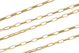 Gold Filled Elongated Oval Rolo Chain 1.3x3mm - Dainty Paperclip Style Wholesale Chains for Permanent Jewelry - USA made