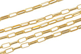 Gold Filled Elongated Oval Rolo Chain 1.3x3mm - Dainty Paperclip Style Wholesale Chains for Permanent Jewelry - USA made