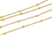 Made in USA Gold Filled Beaded Satellite Chain - Wholesale- By the Foot- Need Bail Ends or Wire Wrapping to Finish Permanent Jewelry Chain