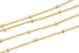 Made in USA Gold Filled Beaded Satellite Chain - Wholesale- By the Foot- Need Bail Ends or Wire Wrapping to Finish Permanent Jewelry Chain