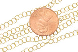 Gold Filled Texturized Round Chain, 3.4mm, Wholesale, BULK Low Price, Chain by foot Permanent Jewelry Chain