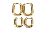 2 pcs 14k Gold Earrings Bold rectangle hoop earrings / minimalist earrings gift - 2 sizes 12*16mm 15*20mm- 2 pcs per order