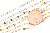 Gold Filled Flat Tubed Chain, 3 plus 1 Oval Links, Wholesale, USA Made, Chain by foot Permanent Jewelry Chain
