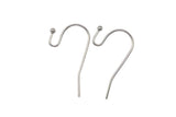 Ball Earring Earwire Fishhook Fish Hook 23mm - Gold Plated - About 5 pairs / 10 pieces per order