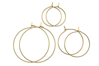 Gold Filled / White Gold Filled Earring Hoop Findings - 20mm 25mm 35mm 45mm 50mm - 2 pairs per order (4 pcs)