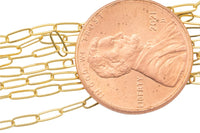 Gold Filled Round Tubed Chain, Elongated Oval Chain, 5 x 2 mm links, , Wholesale, USA Made, Chain by foot- Paper Clip Chain