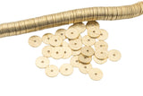 Solid Golden Brass Brushed flat disc beads spacers - Brushed Gold Disk heishi rondelle spacers beads jewelry making 220 pieces per Strand!