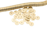 Solid Golden Brass Brushed flat disc beads spacers - Brushed Gold Disk heishi rondelle spacers beads jewelry making 220 pieces per Strand!