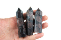 1 Pc Natural Arfvedsonite with Garnet Obelisk Tower Point wand healing crystal