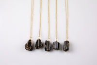 Raw Black Tourmaline Necklace Pendant Handwrapped in USA Natural Healing Crystal Chakra Stone Tourmaline Necklace Tourmaline Jewelry