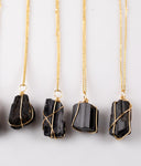 Raw Black Tourmaline Necklace Pendant Handwrapped in USA Natural Healing Crystal Chakra Stone Tourmaline Necklace Tourmaline Jewelry