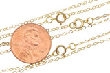 14K GOLD FILLED Necklace Chain Made in USA Wholesale Delicate Everyday Chain, 1.3 to 1.5mm Flat Finished Cable w/ Spring Clasp High Quality